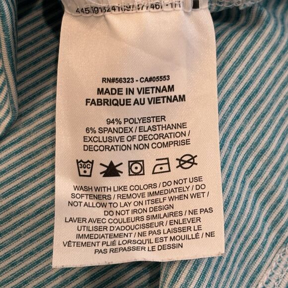 Nike Dri-Fit Polo Shirt Mens Large Teal Pink Striped Swoosh Golf Casual Lot Of 2 - Picture 7 of 11